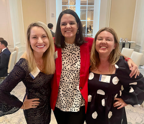 Brandie Park, Christy Hulsey in Red and Black at Atlanta Jewish Committee (AJC) 2022 National Humanitarian Award dinner.