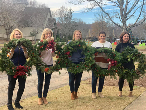 Christy Hulsey + Colonial House of Flowers at Holiday Wreath Making Workshop at Barnsley Resort, Atlanta, Georgia 