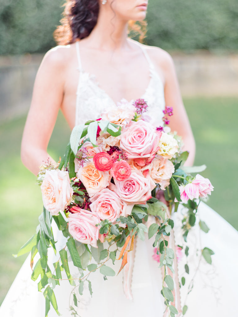 Pink Blush Ranunculus Bouquet With Roses 