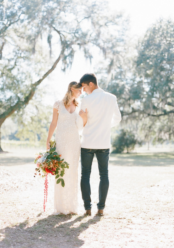 Worldwide Luxury Florist based in Atlanta, Georgia | Christy Hulsey + Colonial House of Flowers Bohemian Wildflower Foraged Bouquet Bride and Groom