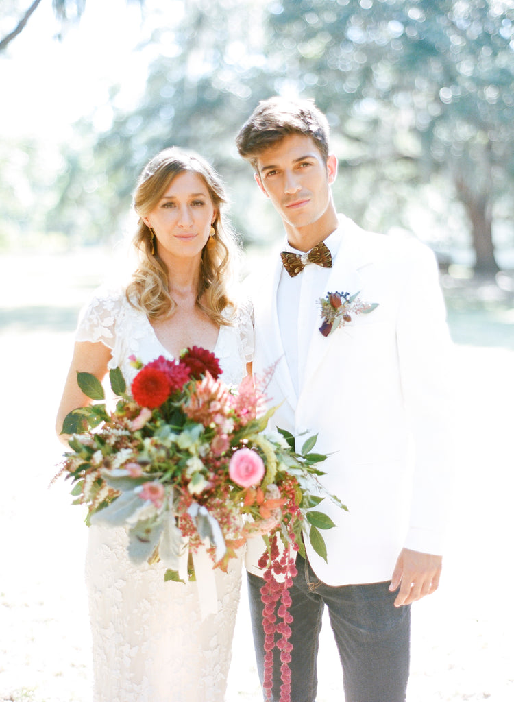 Worldwide Luxury Florist based in Atlanta, Georgia | Christy Hulsey + Colonial House of Flowers Bohemian Wildflower Foraged Garland Bride and Groom