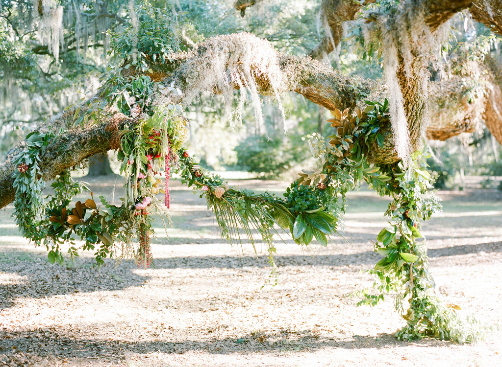 Worldwide Luxury Florist based in Atlanta, Georgia | Christy Hulsey + Colonial House of Flowers  Foraged Garland Outdoor Wedding