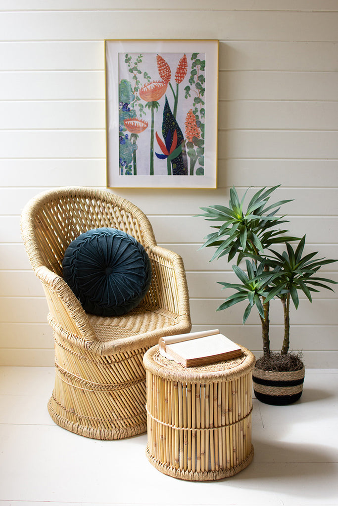 amboo arm chair with natural rope detail