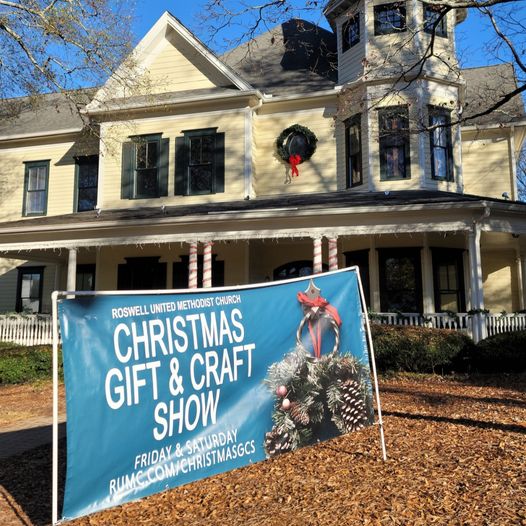 Roswell United Methodist Church Christmas Gift & Craft Show Sign at the Dod