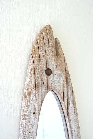 Carved Wood Fish Mirror
