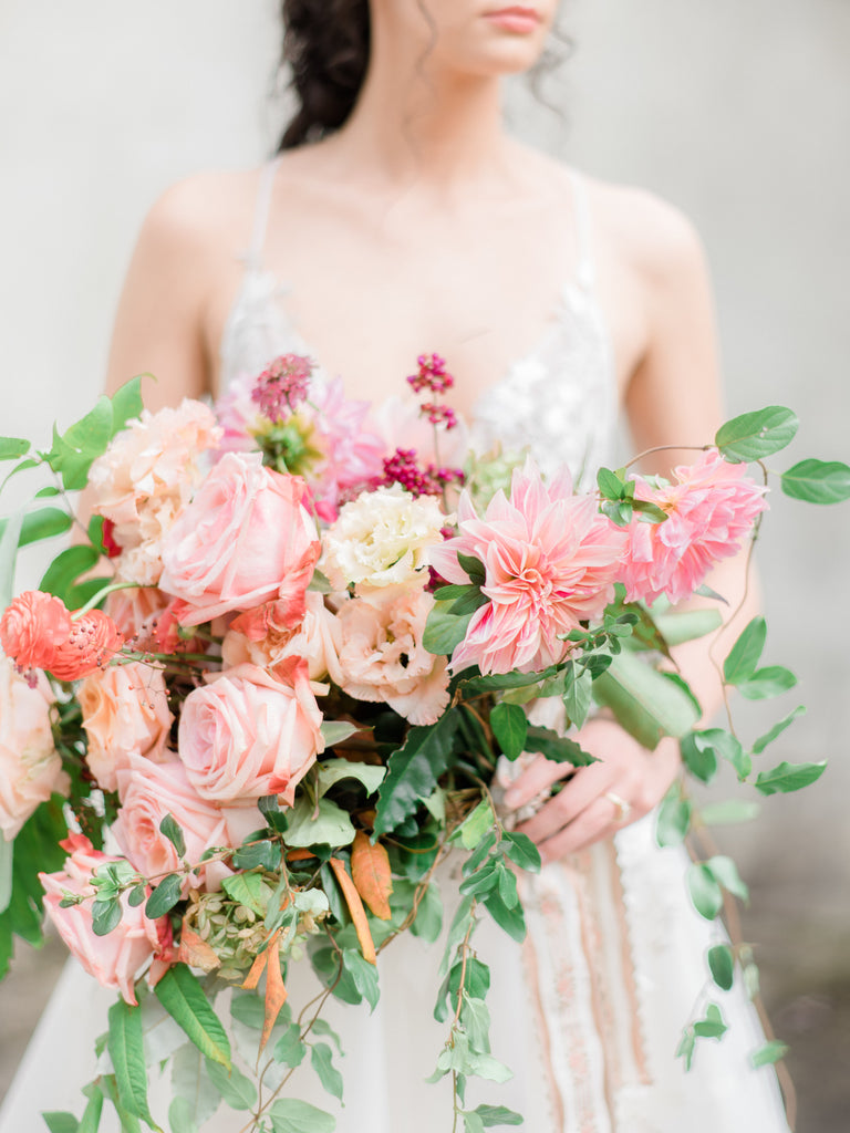 Pink+ Blush+ Rose+ Ranunculus+ Jasmine+ Flower+ Vine+ Wedding+ Bouquet+ At+ Atlanta+ Swan+ House+ 
