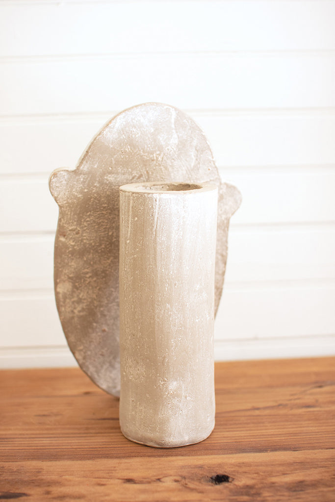 Modern Sand Color Vase With Dried Palm Shipping from Colonial House of Flowers in Atlanta