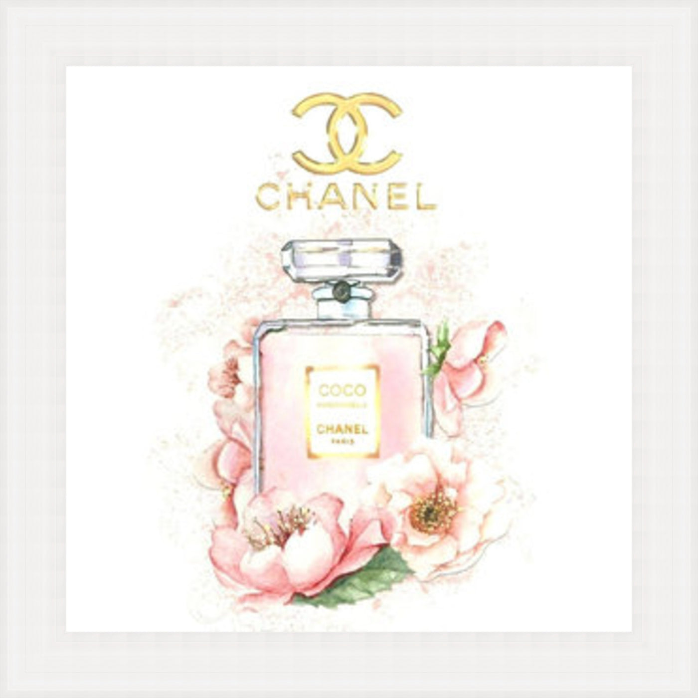 Chanel Perfume Bottle Framed Picture - Art On Glass- **CLICK & COLLECT –  Homefront Giftware & Interiors