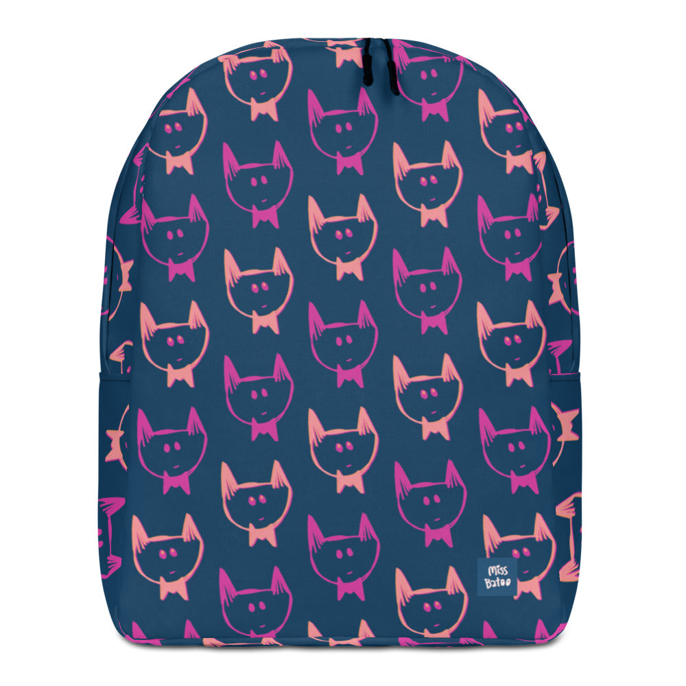 Bowtie Cat Minimalist Backpack