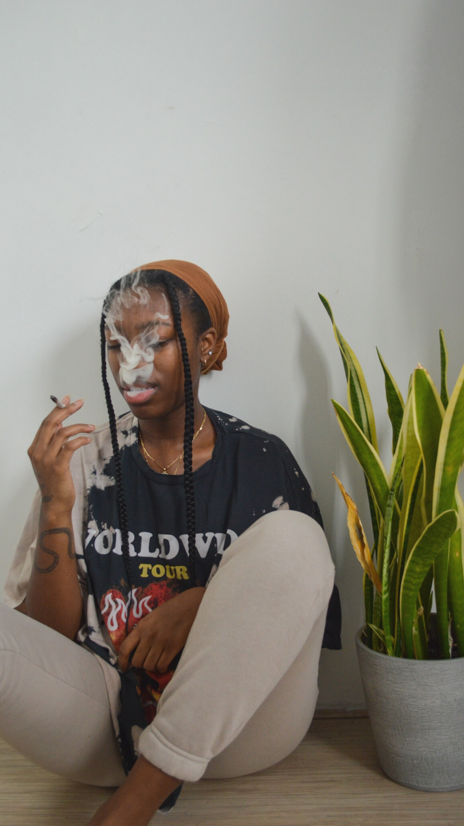 black girl smoking