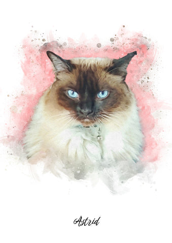 watercolour cat portrait