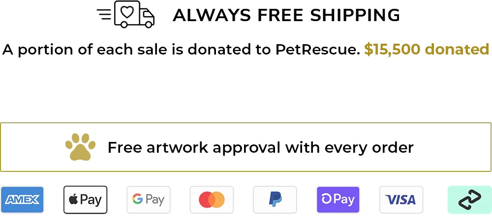 free shipping $2 donated to petrescue with every order