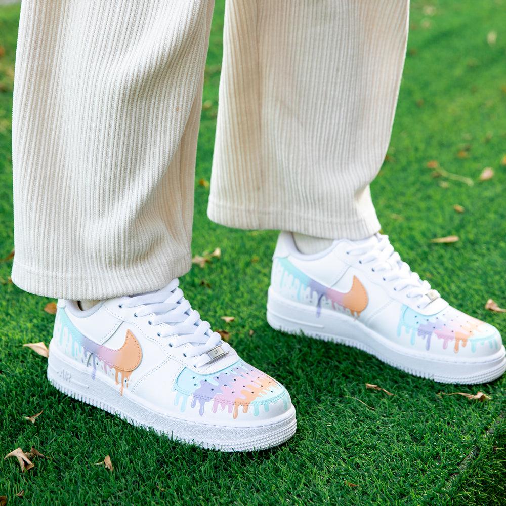 Ice Cream Drip Air Force 1s Ice Cream Custom Sneakers 