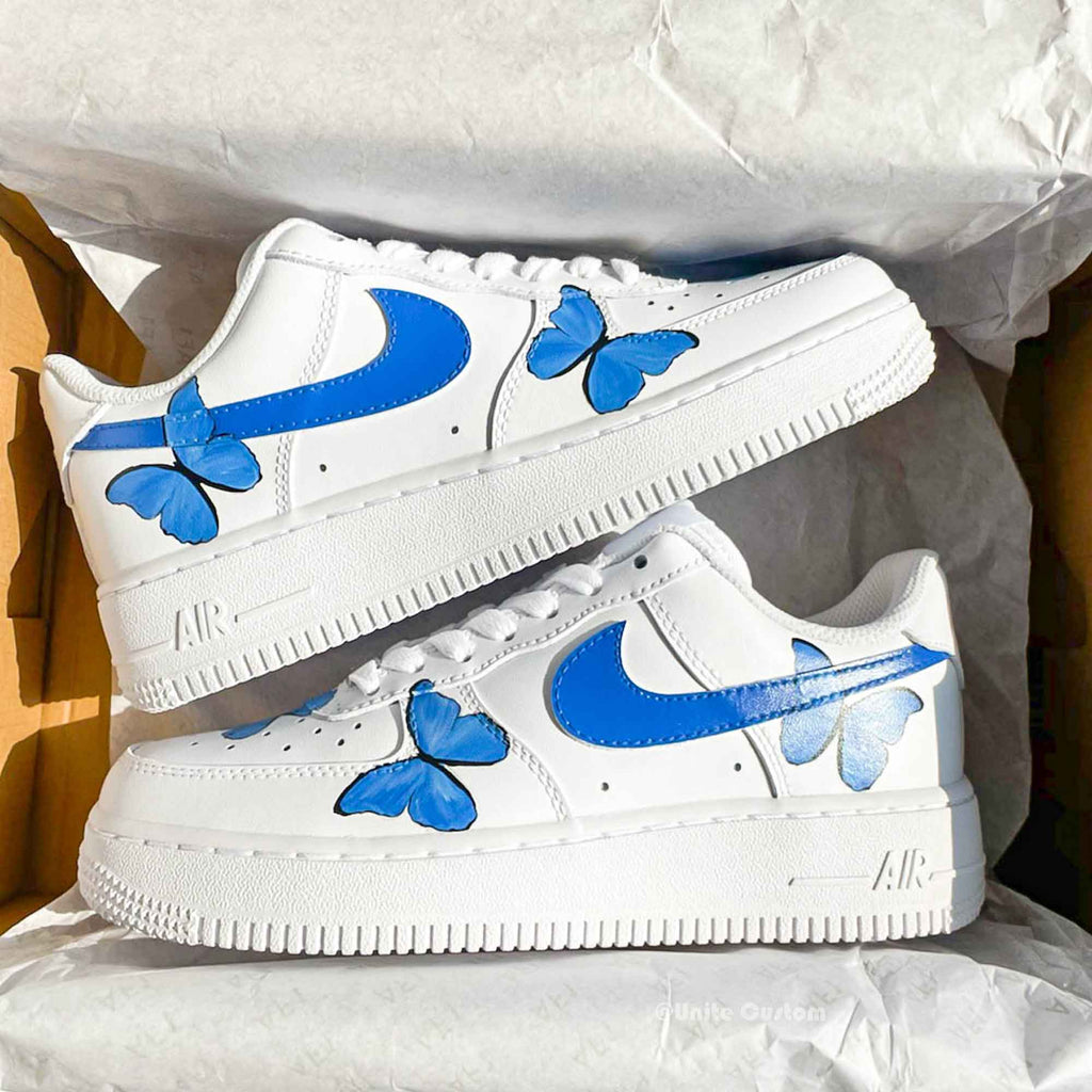 Custom Air Force 1 Butterfly Purple Blue – shecustomize