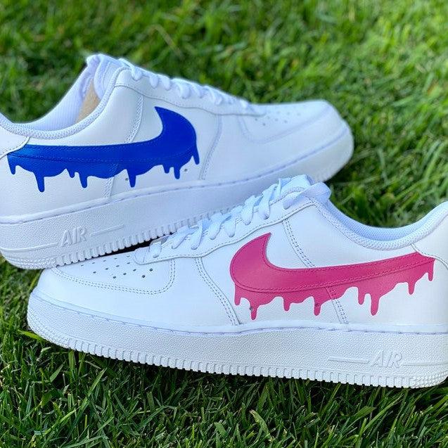 Pink Drip Butterfly Air Force 1s 