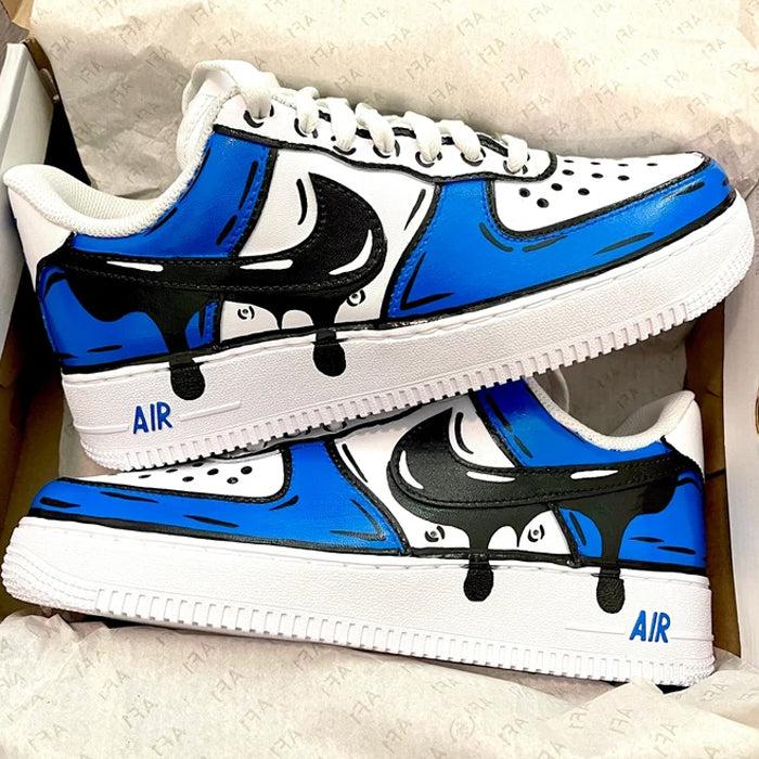 Custom Red Nike Drip Air Force Ones – shecustomize