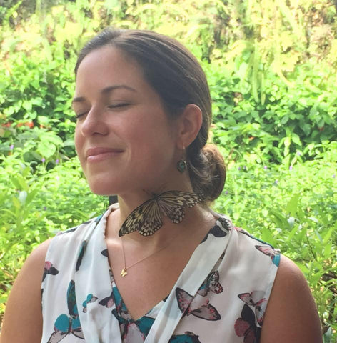 Natalie with butterflies