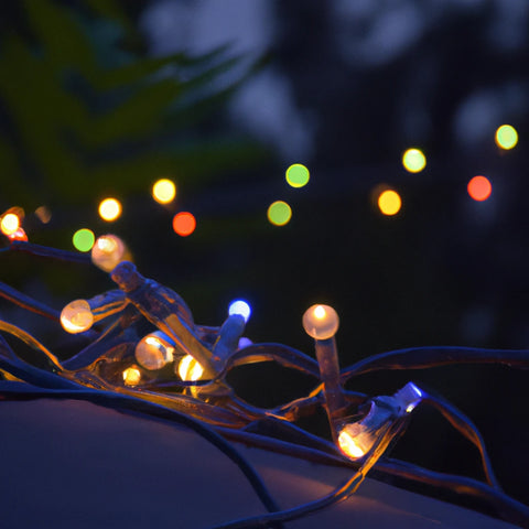 outside fairy lights in different colors