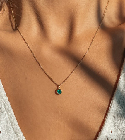 Indira emerald silver necklace