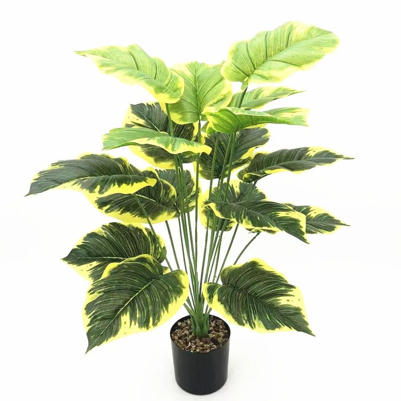 75cm Artificial Green Plant Over Glue White or Yellow Edge, Pig Heart Leafed Tree.