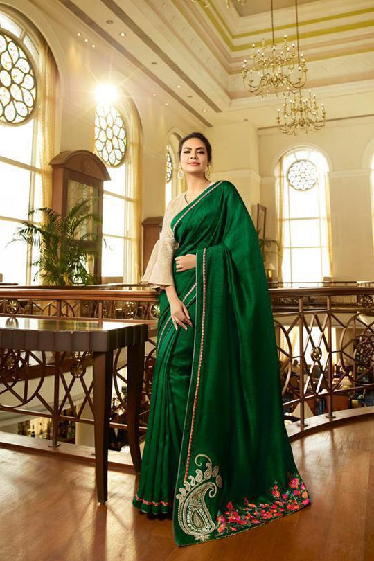 Beautiful Fancy Saree With Fancy Border and Blouse (AFS)