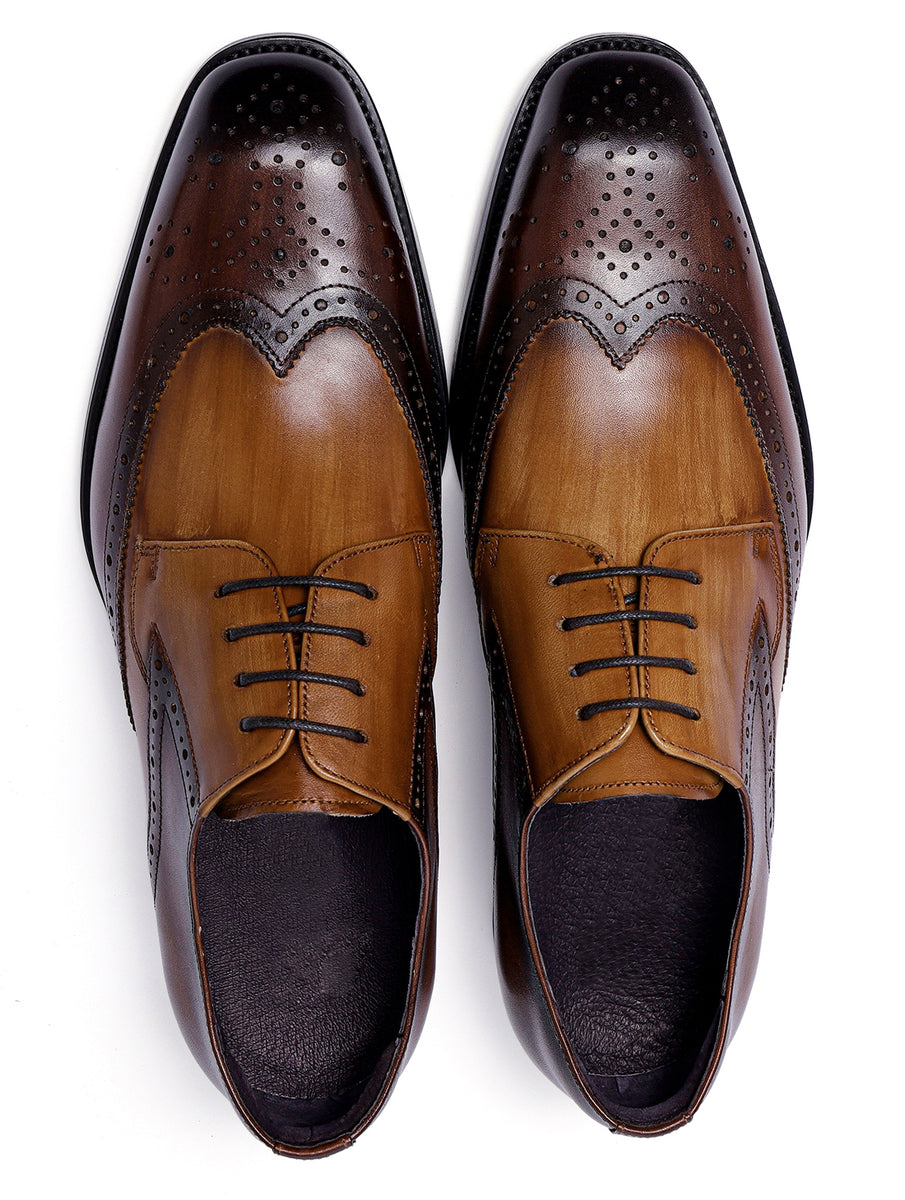 Men's Two Toned Leather Brogue Derby – Santimon