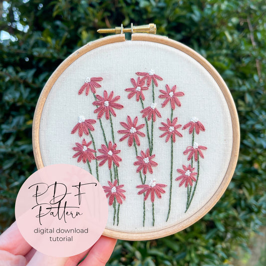 Flower Embroidery Pattern Floral Embroidery Pattern Flower Hoop Art Flower  Hand Embroidery Pattern PDF Instant Download -  Canada