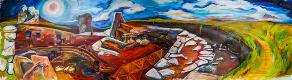 original painting created at the Ness of Brodgar by Jeanne Bouza Rose