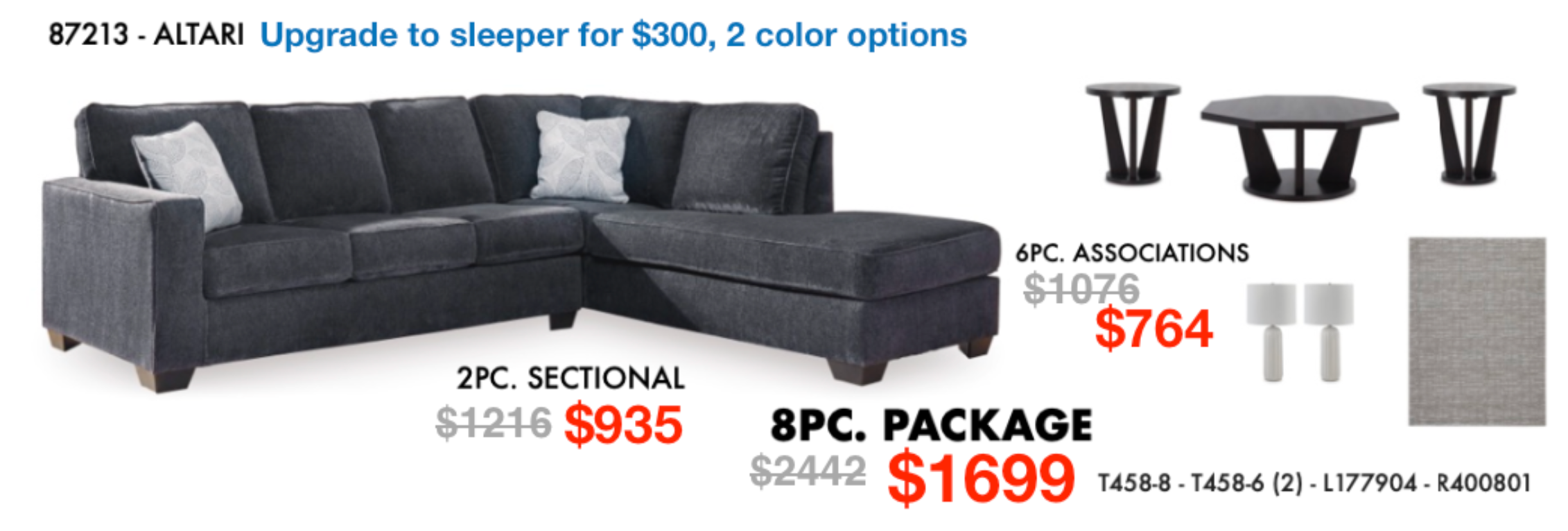 Altari Sectional Tax Time Sale