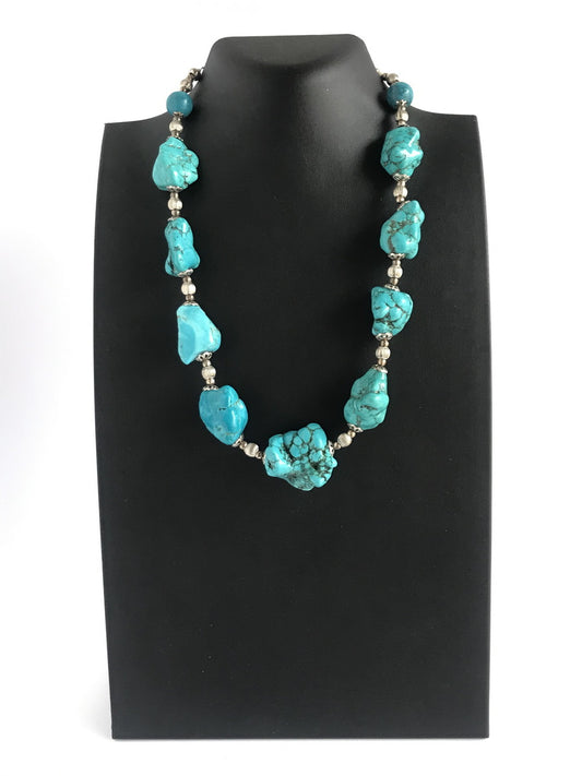 Large Chunky Turquoise Necklace - Wedunit Jewels