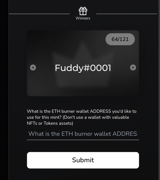 Submit wallet address