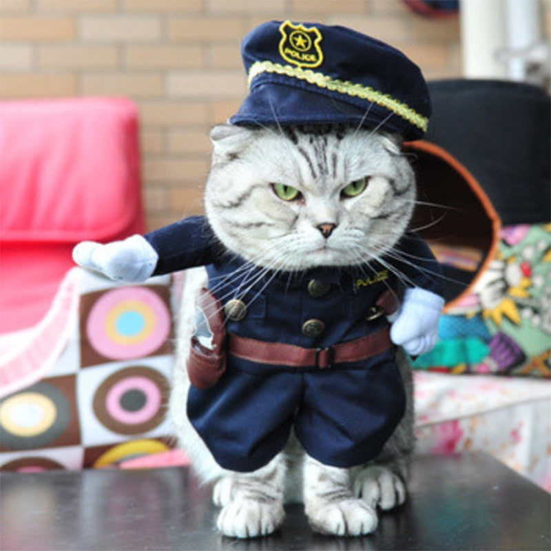 NACOCO Pet Policeman Costumes Dog and Cat Halloween Suits (Large)