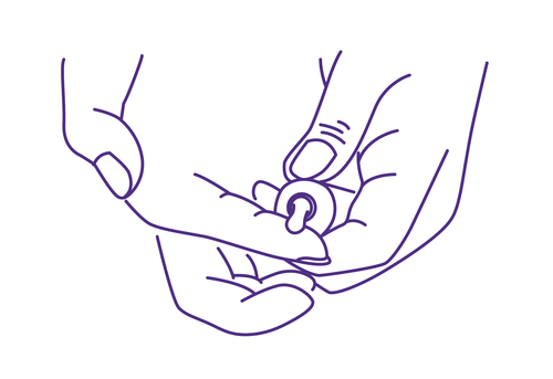 Illustrated example of cream being squeezed nto fingertips