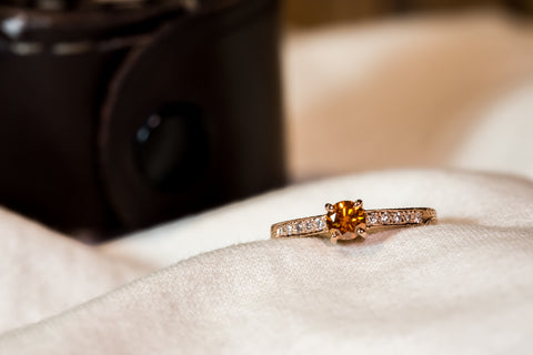 orange diamond in 18k rose gold