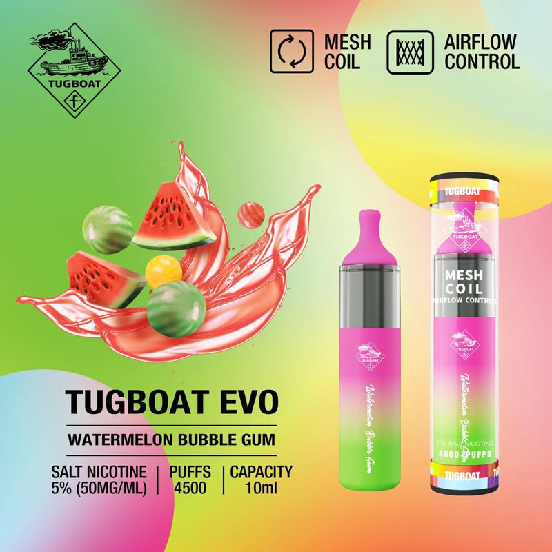 TUGBOAT EVO DISPOSABLE VAPE DEVICE (4500 PUFFS) - Vapetownuae