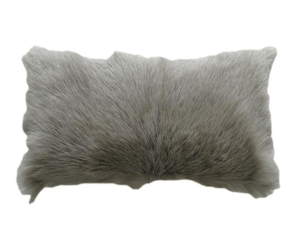 Goat Fur Cushion Grey 66541 Silo