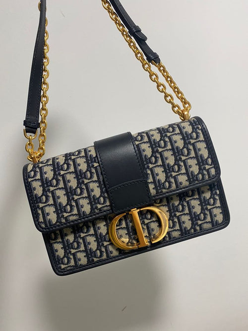 Dior 30 Montaigne Bag Blue Dior Oblique Jacquard – Coco Approved