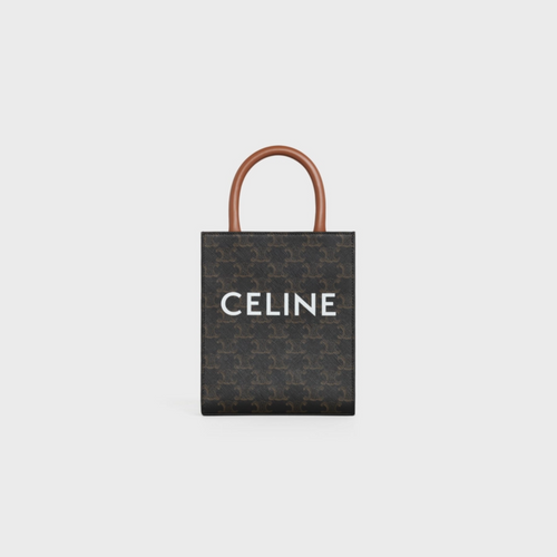 Celine Ava Bag Triomphe Tan in Coated Canvas/Calfskin with Gold