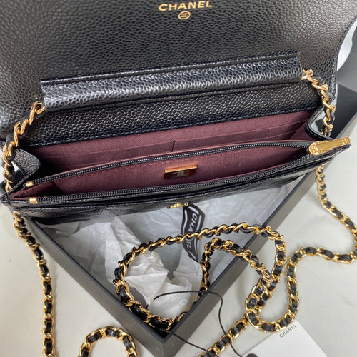 CHANEL Small Classic Handbag Grained Calfskin & Gold-Tone Metal