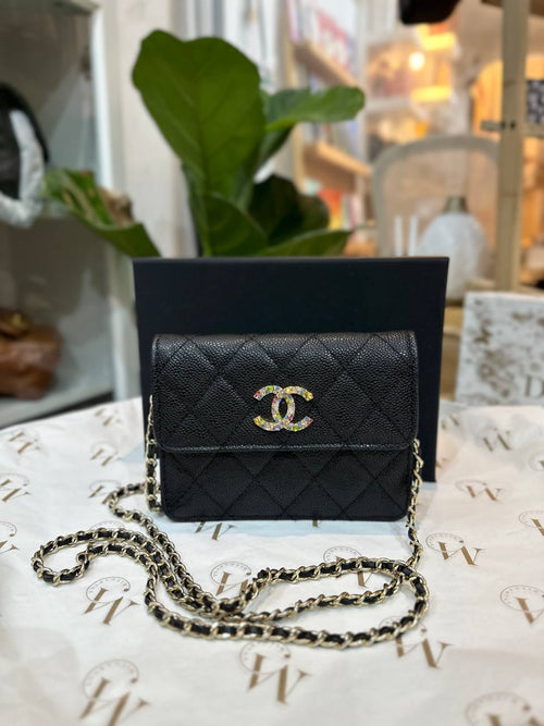 Chanel Jewelry | Chanel - B21 A Airpod CC Acylic Case / Faux Pearl and Chain Layered Necklace | Color: Black | Size: Os | Bougiehabit's Closet