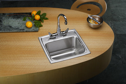 Elkay Gourmet Lustertone BLRQ15MR2 Topmount Single Bowl Stainless Steel Sink