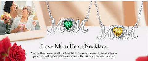 Collier coeur amour maman