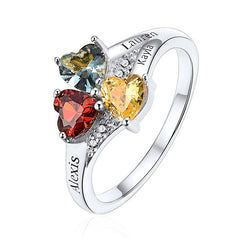 Heart Cluster Mothers Birthstone Ring