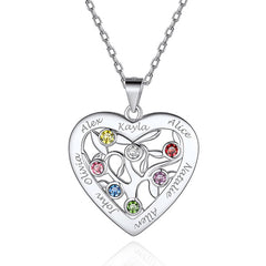 Mothers Birthstone Family Tree Necklace