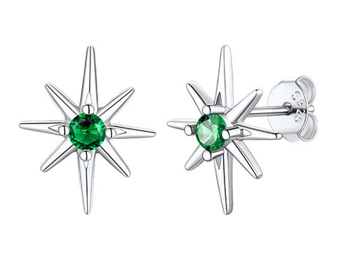 North Star Birthstone Earrings