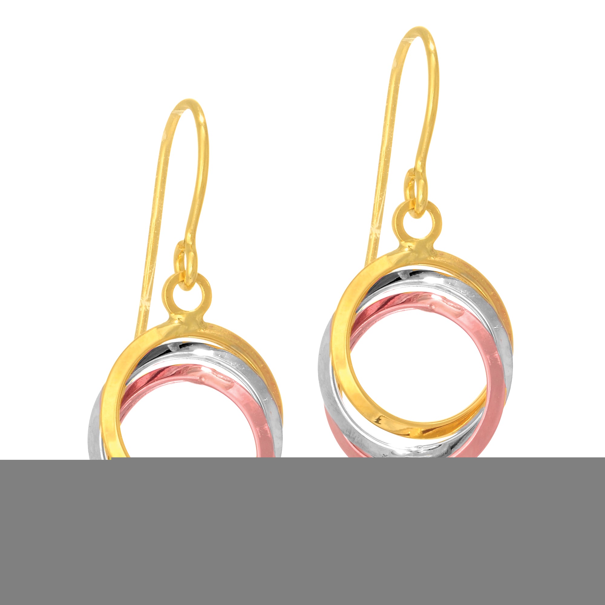 14K Gold Open Circle Dangle Earring