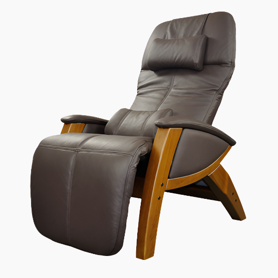 brown leather massage recliner chair