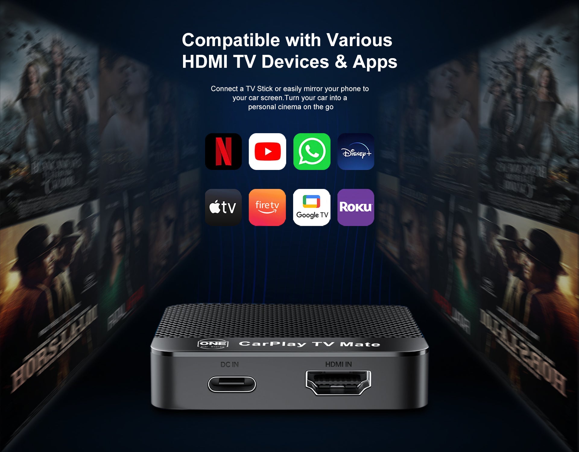 Car TV Mate ｜Wireless CarPlay & HDMI Multimedia – One Car
