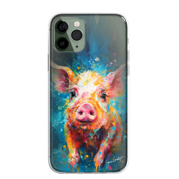 British Farm Animals Phone Case Palette Knife Art CLEAR Cover Case for iPhone 15 14 13 12 Pro + 31