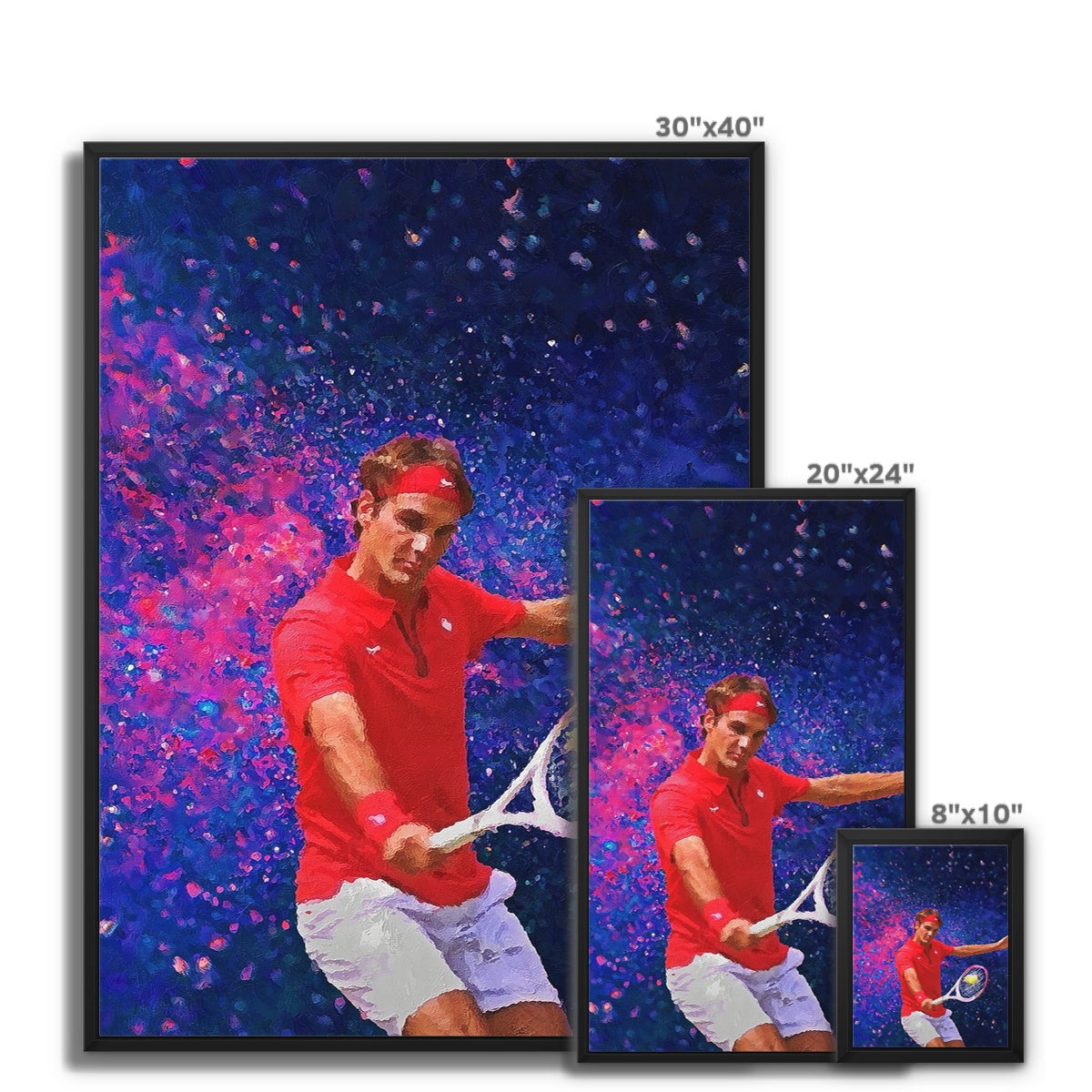 Roger Federer Oil Style Framed Canvas